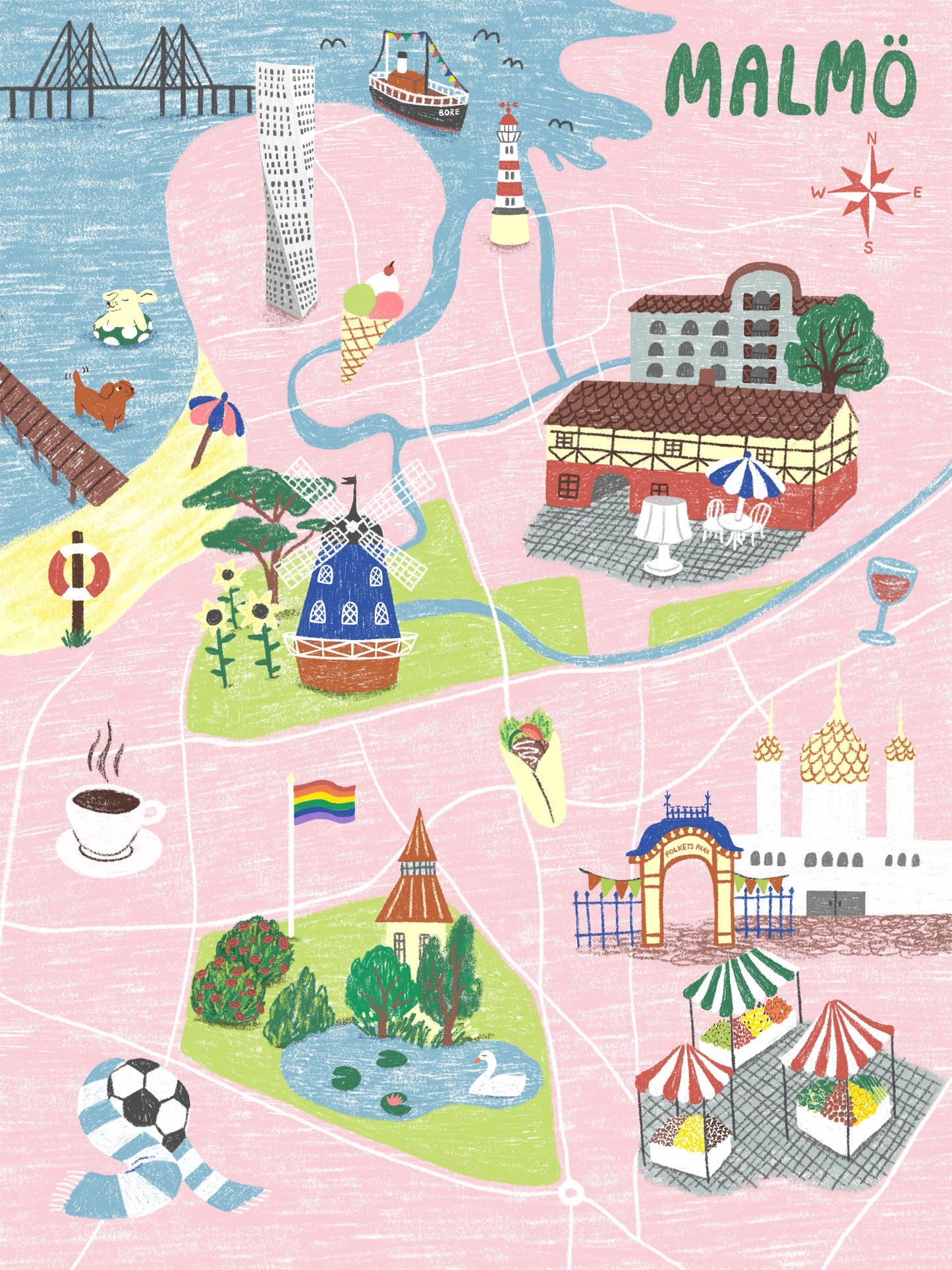Karta över Malmö